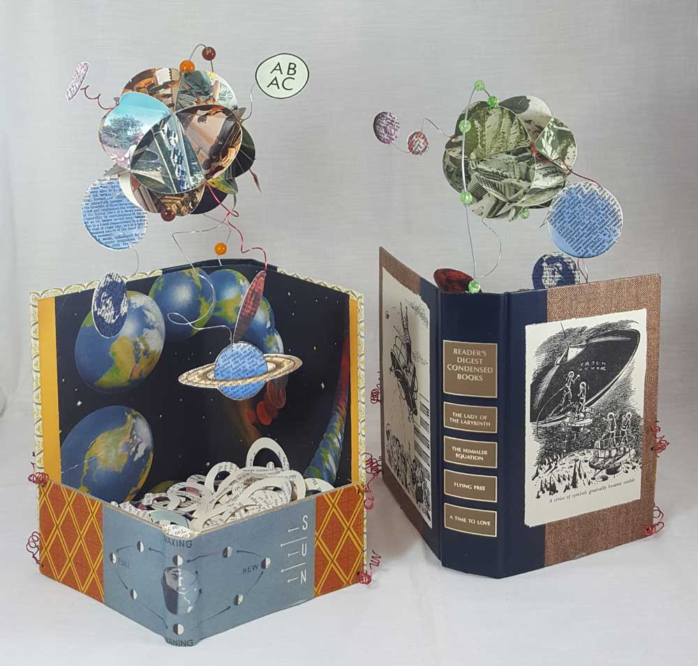 Spacey Repurposed Book Sculpture